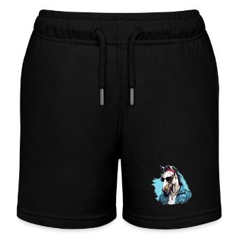 Urban Stallion: Streetwise Horse Vibes - Kids Organic Sweat Shorts by Stanley/Stella - black - Front