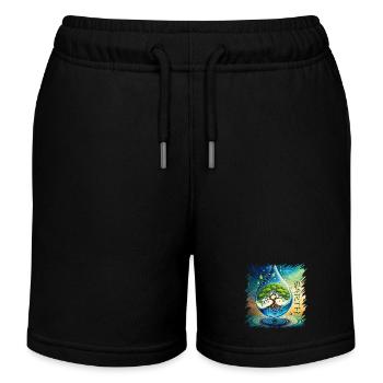 Baum des Lebens Erde Frieden Lebensbaum - Kinder Organic Joggingshorts Mini Bolter von Stanley/Stella - Schwarz - Vorne