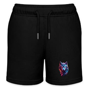 Wolf - Kids Organic Sweat Shorts by Stanley/Stella - black - Front