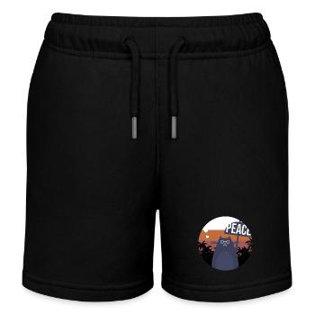 Black Cat for Peace - Kids Organic Sweat Shorts by Stanley/Stella - black - Front