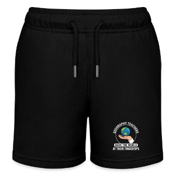 GIS Hand Globe World Spatial Data Geography - Kids Organic Sweat Shorts by Stanley/Stella - black - Front