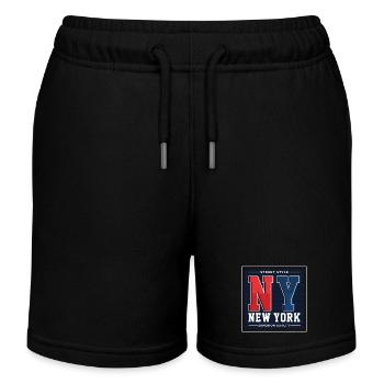 New York - Kids Organic Sweat Shorts by Stanley/Stella - black - Front