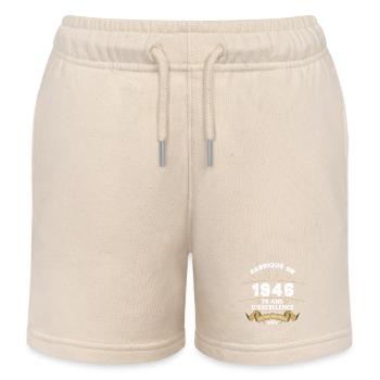 Made in 1946 78 Years of Original Excellence - Kids Organic Sweat Shorts by Stanley/Stella - soft Ecru - Front