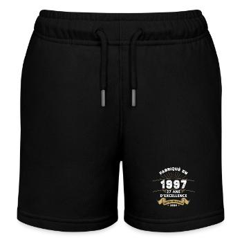 Made in 1997 27 Years of Original Excellence - Kids Organic Sweat Shorts by Stanley/Stella - black - Front