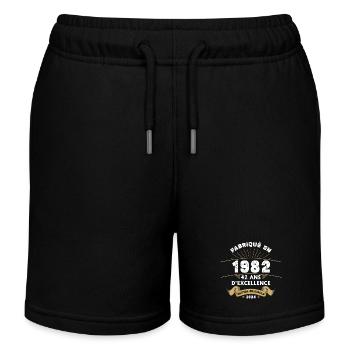 Made in 1982 42 Years of Original Excellence - Kids Organic Sweat Shorts by Stanley/Stella - black - Front
