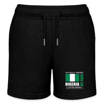 Nigeria - Kinder Organic Joggingshorts Mini Bolter von Stanley/Stella - Schwarz - Vorne
