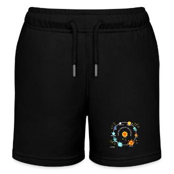 Planeten Sonne Grafik Planeten Sonnensystem Sterne - Kinder Organic Joggingshorts Mini Bolter von Stanley/Stella - Schwarz - Vorne