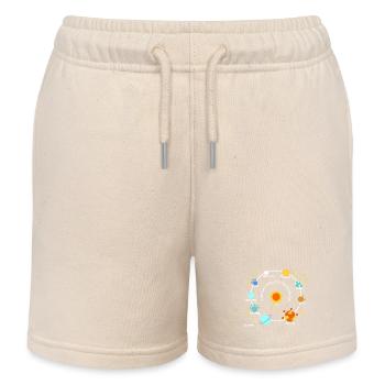 Planètes Graphiques Solaires Planètes Étoiles du système solaire - Short de jogging enfant bio Stanley/Stella - écru doux - Devant
