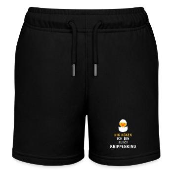 Kinder Krippe Kind coole Sprüche Küken Ei Ostern - Kinder Organic Joggingshorts Mini Bolter von Stanley/Stella - Schwarz - Vorne