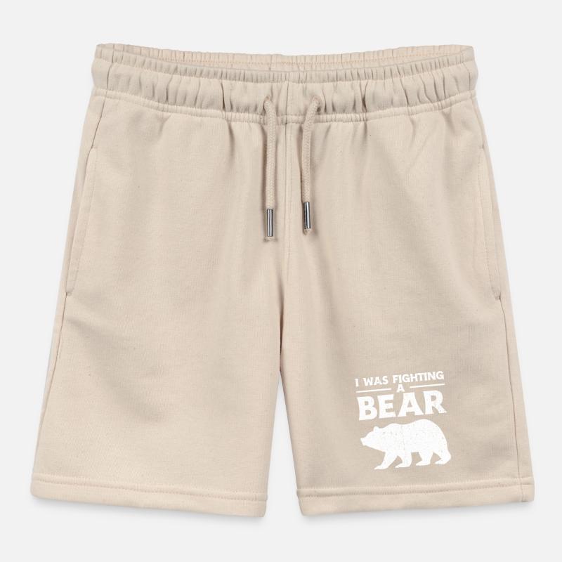 Hilarious Broken Arm Design. I Was Fighting A Bear Kids Organic Sweat Shorts by Stanley/Stella