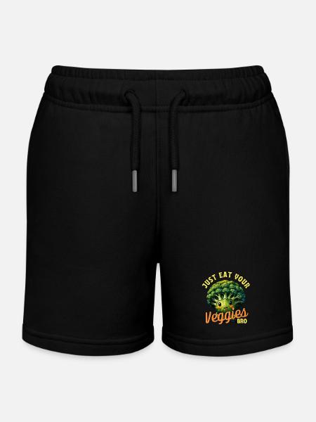 Iss Gemüse, Kumpel! - Kinder Organic Joggingshorts Mini Bolter von Stanley/Stella - Schwarz