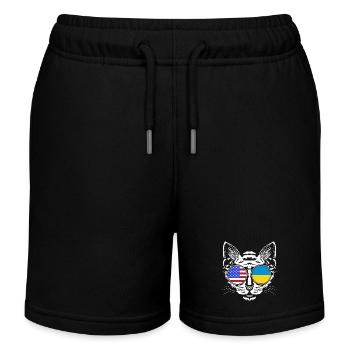 Ukraine - Kinder Organic Joggingshorts Mini Bolter von Stanley/Stella - Schwarz - Vorne