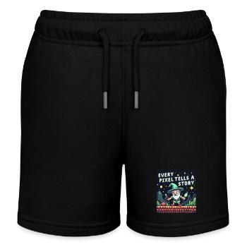 Every Pixel Tells a Story - Retro Gaming - Kinder Organic Joggingshorts Mini Bolter von Stanley/Stella - Schwarz - Vorne