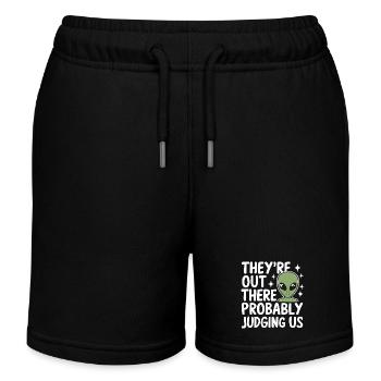 Alien UFO Aliens Außerirdischer - Kids Organic Sweat Shorts by Stanley/Stella - black - Front