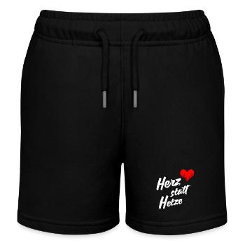 Herz statt Hetze - Kinder Organic Joggingshorts Mini Bolter von Stanley/Stella - Schwarz - Vorne