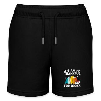 Buch Leseratte Bibliothek Lesen Bücherwurm - Kinder Organic Joggingshorts Mini Bolter von Stanley/Stella - Schwarz - Vorne