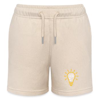 Electricians Know Watt's Watt - Kids Organic Sweat Shorts by Stanley/Stella - soft Ecru - Front