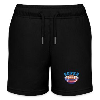 American Football Finale Champions Team Fan Lustig - Kinder Organic Joggingshorts Mini Bolter von Stanley/Stella - Schwarz - Vorne