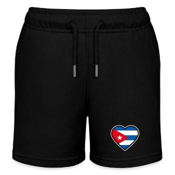 kuba flagge herz - Kinder Organic Joggingshorts Mini Bolter von Stanley/Stella - Schwarz - Vorne