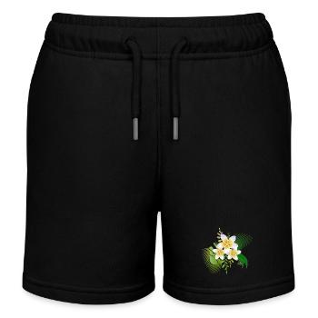 Blüten des Frangipani ein tropisches Schmuckstück - Kinder Organic Joggingshorts Mini Bolter von Stanley/Stella - Schwarz - Vorne