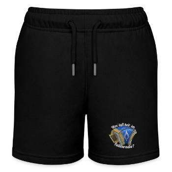 Wos laft heit im Faltenradio | ZiachON! - Kinder Organic Joggingshorts Mini Bolter von Stanley/Stella - Schwarz - Vorne