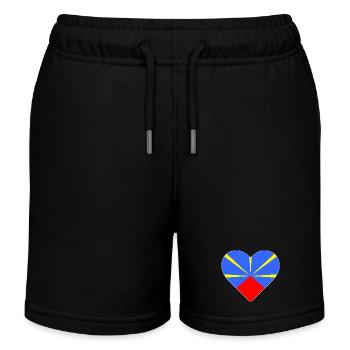 Herz Flagge die Insel des Treffens - Kinder Organic Joggingshorts Mini Bolter von Stanley/Stella - Schwarz - Vorne