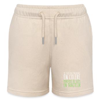Humour Agriculteur / Humour Agricultrice/ Cadeau - Short de jogging enfant bio Stanley/Stella - écru doux - Devant