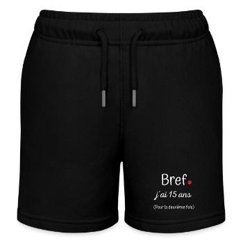Bref jai 15 ans deuxième fois - Short de jogging enfant bio Stanley/Stella - noir - Devant