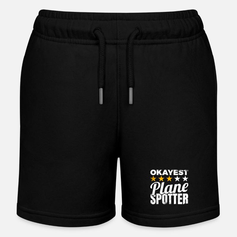 Durchschnittlicher Planespotter - Kinder Organic Joggingshorts Mini Bolter von Stanley/Stella - Schwarz