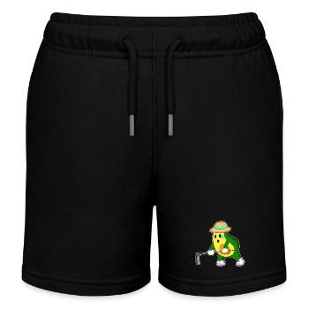 Avocado Landwirt Hacke Bauernhof - Kinder Organic Joggingshorts Mini Bolter von Stanley/Stella - Schwarz - Vorne