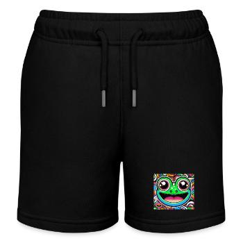 Frog Pop Art - Kids Organic Sweat Shorts by Stanley/Stella - black - Front