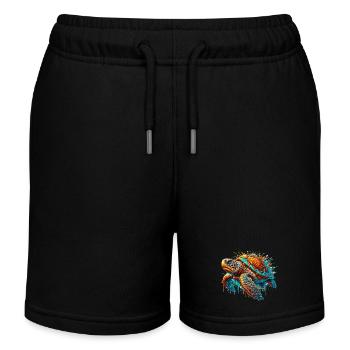 Schildkröte - Kinder Organic Joggingshorts Mini Bolter von Stanley/Stella - Schwarz - Vorne