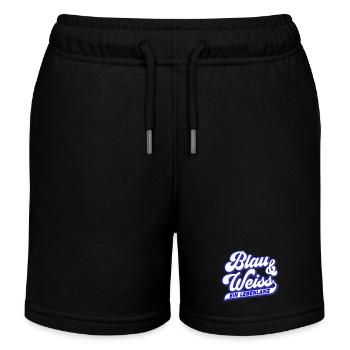 Blau & Weiss ein Lebenlang | Farben änderbar - Kinder Organic Joggingshorts Mini Bolter von Stanley/Stella - Schwarz - Vorne