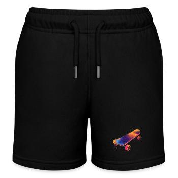 Skateboard Illustration - Kinder Organic Joggingshorts Mini Bolter von Stanley/Stella - Schwarz - Vorne