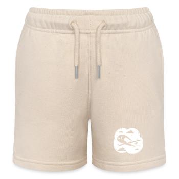 Propeller Plane Drawing - Kids Organic Sweat Shorts by Stanley/Stella - soft Ecru - Front