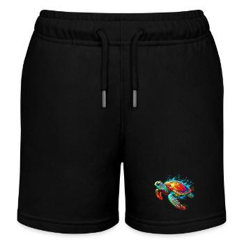 Schildkröte - Kinder Organic Joggingshorts Mini Bolter von Stanley/Stella - Schwarz - Vorne