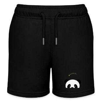 Träumender Panda mit Sternschnuppe - Kinder Organic Joggingshorts Mini Bolter von Stanley/Stella - Schwarz - Vorne
