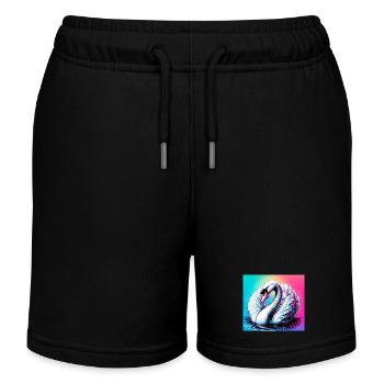 Schwan - Kinder Organic Joggingshorts Mini Bolter von Stanley/Stella - Schwarz - Vorne
