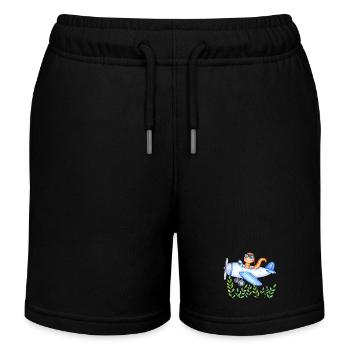 Earthworm pilot saves the world - Kids Organic Sweat Shorts by Stanley/Stella - black - Front