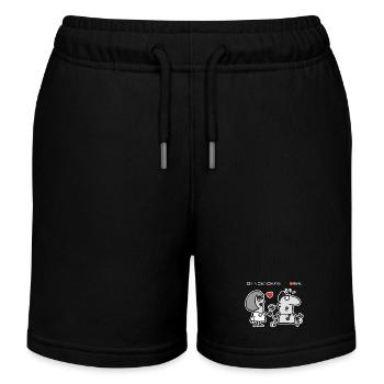 Love or Flight – Offbeat Humor (Dark Version) - Kids Organic Sweat Shorts by Stanley/Stella - black - Front