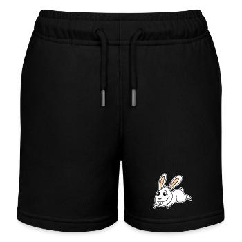 Mignon lapin illustration lapin blanc - Short de jogging enfant bio Stanley/Stella - noir - Devant