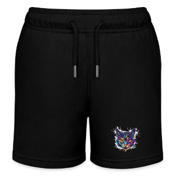 Éclaboussures de peinture de chat - Short de jogging enfant bio Stanley/Stella - noir - Devant