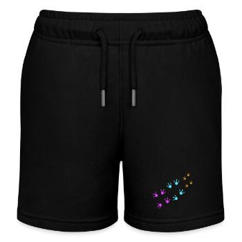3 Frösche Fußabdrücke Familie Eltern Kind Team süß - Kinder Organic Joggingshorts Mini Bolter von Stanley/Stella - Schwarz - Vorne