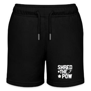 Shred the pow - Kids Organic Sweat Shorts by Stanley/Stella - black - Front
