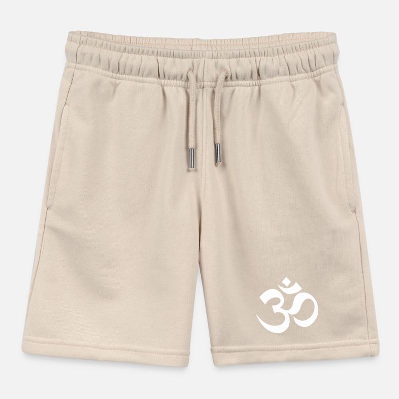 Om Symbol Zen Print Kids Organic Sweat Shorts by Stanley/Stella