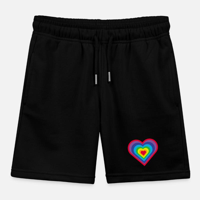 Regenbogen-Herz Kinder Organic Joggingshorts Mini Bolter von Stanley/Stella