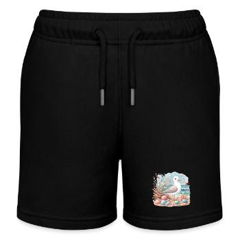 Seagull Beach Coquillages Côte Maritime - Short de jogging enfant bio Stanley/Stella - noir - Devant