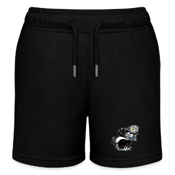 Lustiger Pinguin Beim Tennis Mit Schläger - Kinder Organic Joggingshorts Mini Bolter von Stanley/Stella - Schwarz - Vorne