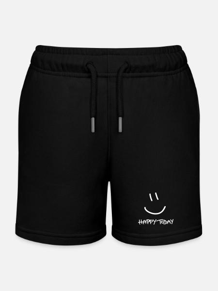 Sourire heureux Heureux aujourd’hui - Short de jogging enfant bio Stanley/Stella - noir