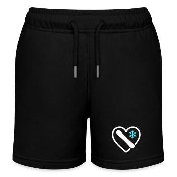 Snowboard Heart Mountain Winter Geschenk - Kinder Organic Joggingshorts Mini Bolter von Stanley/Stella - Schwarz - Vorne